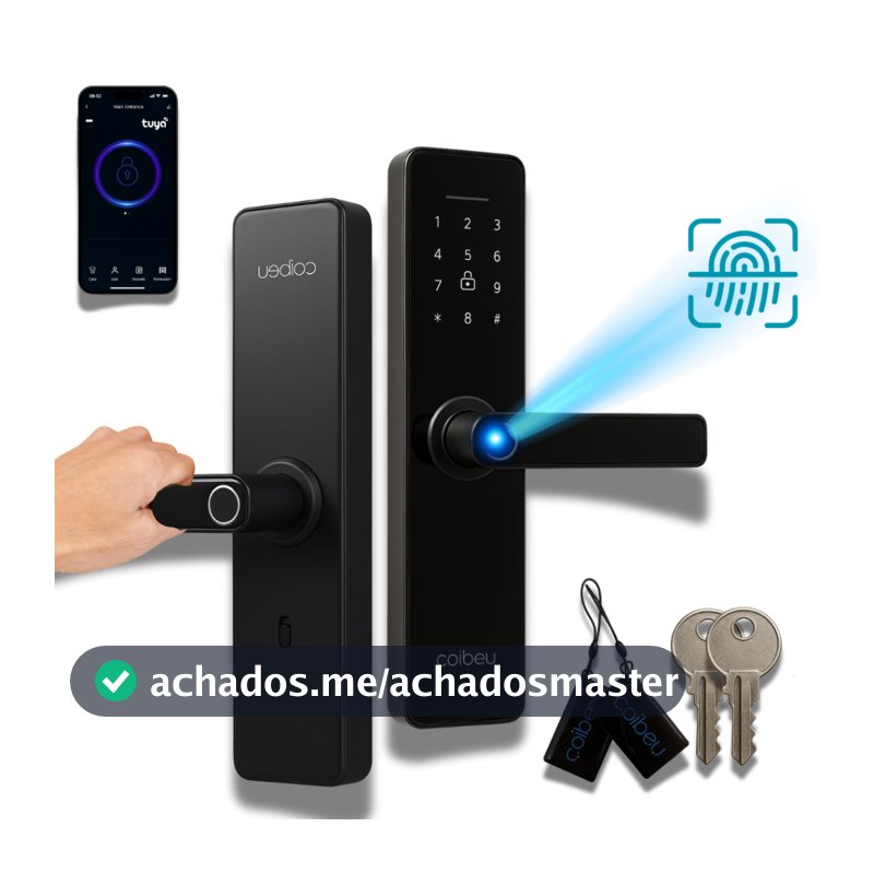 Fechadura Eletrica Eletronica Digital 5 Em 1 Porta Trava Biometria Bluetooth Senha Touch Biométrica