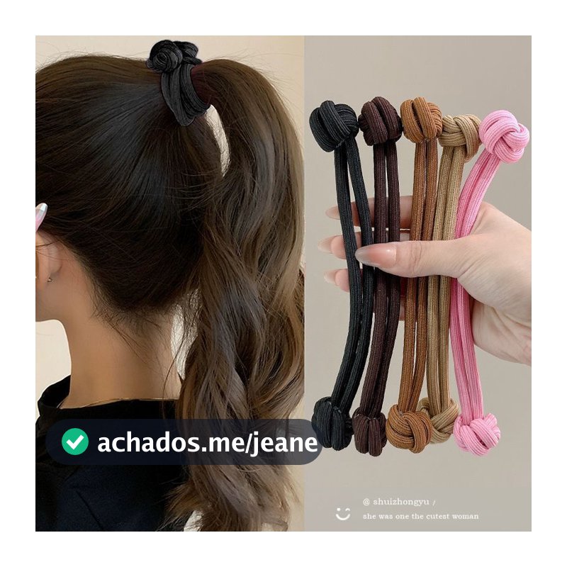 3 Pçs Botão Gravata Cabelo Elástico Anel De Feminino Alta Elástica Durável Rabo De Cavalo Não-Colapso Corda