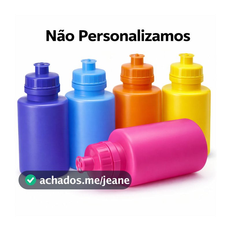 GARRAFA SQUEEZE 300ML SOLIDA KIT COM 10 (SEM ADESIVO/MAIS DE DUAS CORES OPÇÃO SORTIDA)