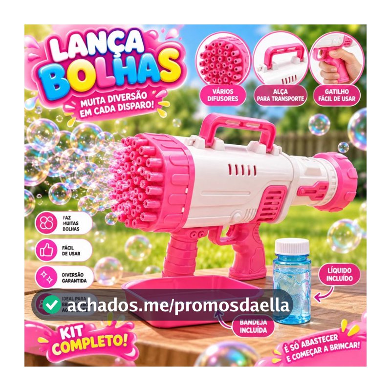 Brinquedo Maquina de Bolha de Sabão Bazuca Brincadeiras ao Ar Livre Bolinhas de Sabão Divertido