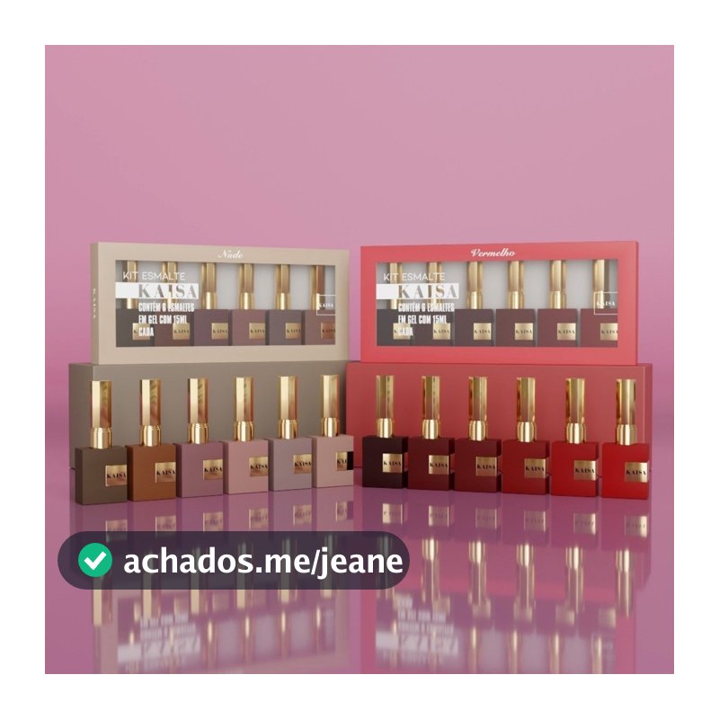Kit com 6 Esmalte em gel KAISA 15ml Esmalte Coleção Luxo