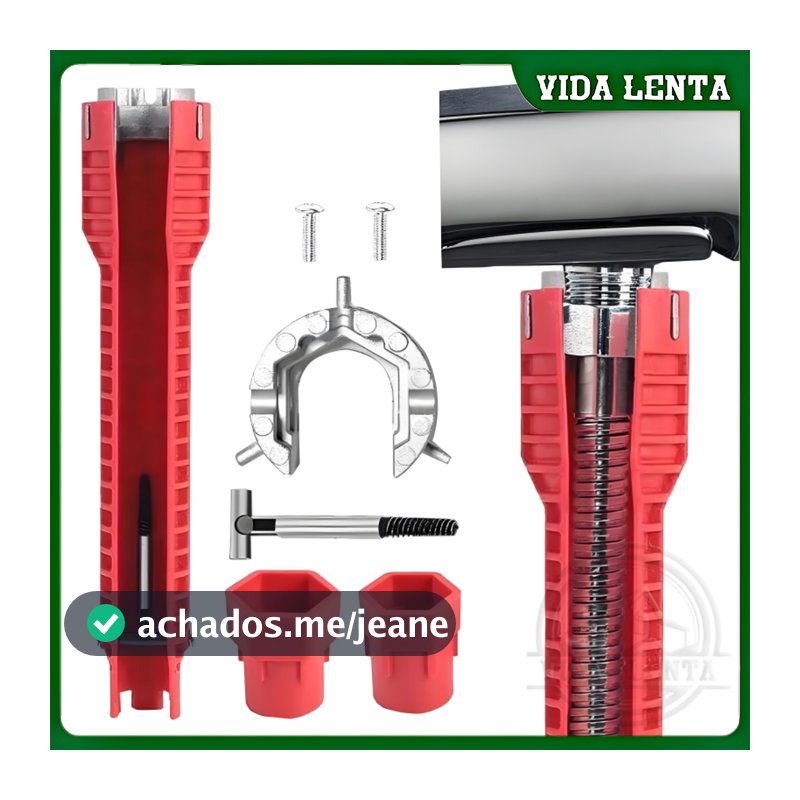 Chave 8 Em 1 Multiuso Cano Torneira Filtro Encanamento Inglesa Ferramenta Reparos Difícil Acesso
