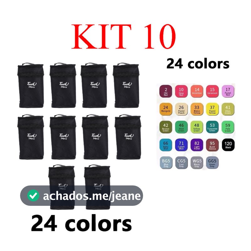 kit 10  24 Cores Caneta Marcadora De Cabeça Dupla Oleosa Montagem Artística Para Estudantes Material Escolar anjgg