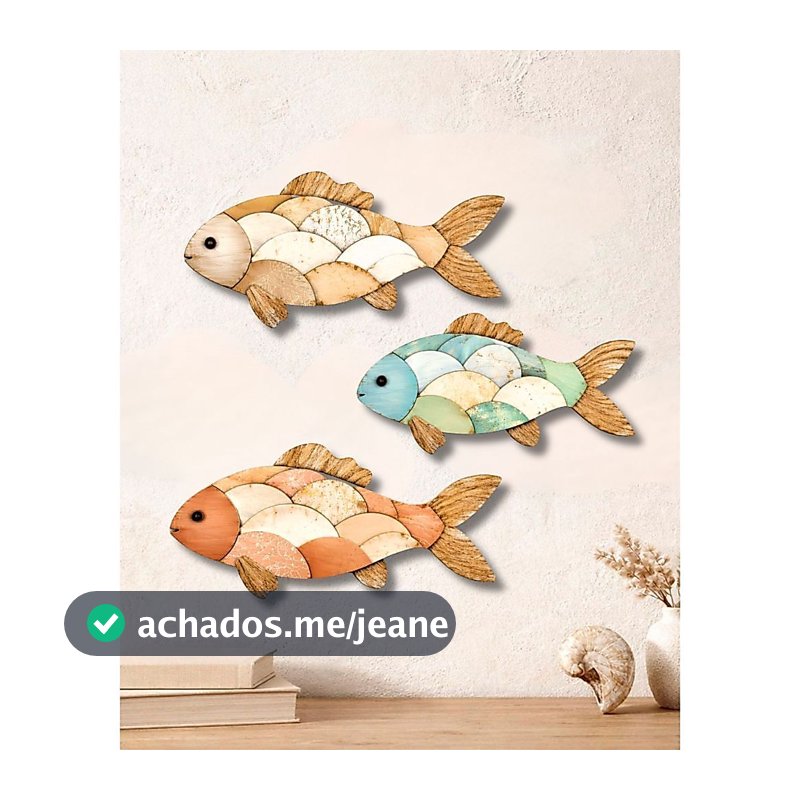 Peixe Quadro decorativo MDF Decoração Parede  Praia Sala Decoração Praiana Moderna