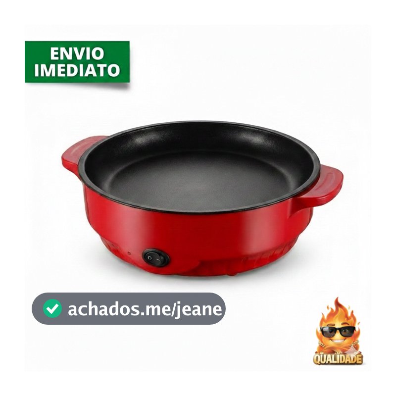 Frigideira Elétrica Grill Multifuncional Antiaderente Chapa Assadeira 110V e 220V