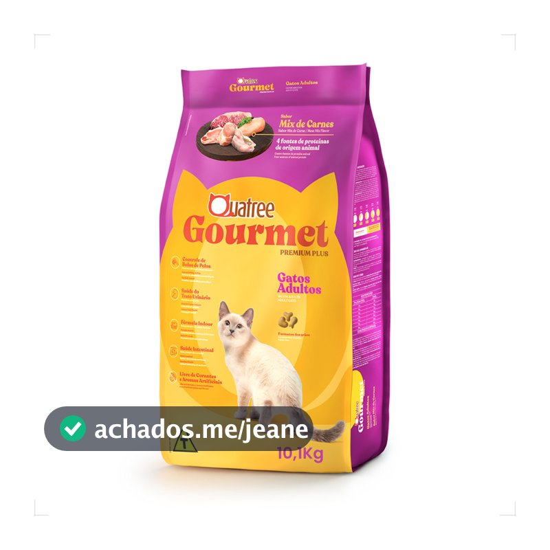 Ração Quatree Gourmet Gatos Adultos Mix de Carnes - 10,1Kg