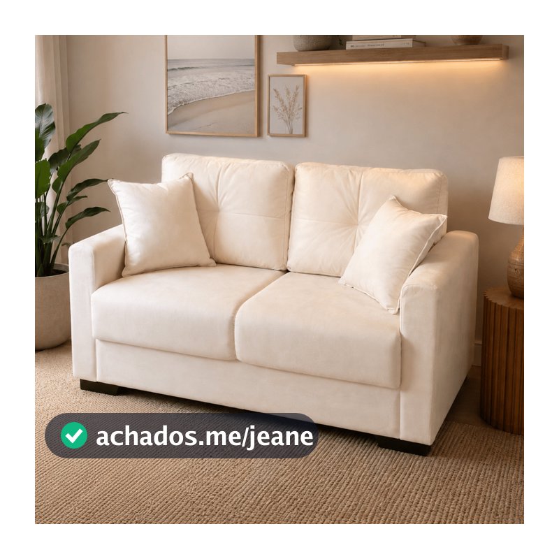 Sofá 2 Lugares Nubelle Confortável Suede Sala de Estar
