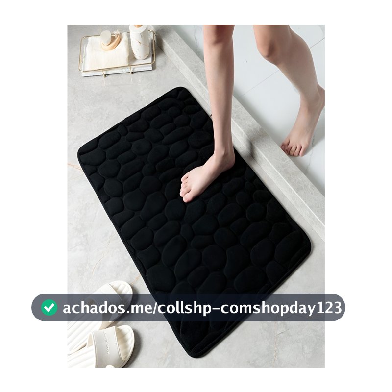 Tapete de Porta Para Banheiro Estampa Pedra 60 cm Fino