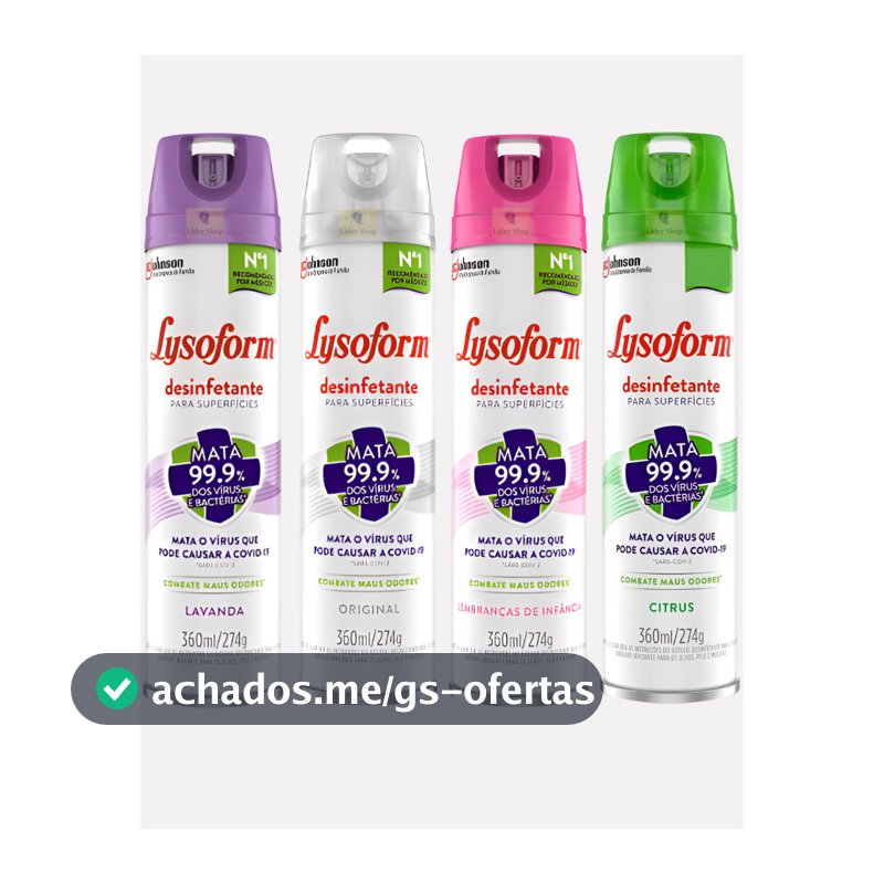 Desinfetante Lysoform ORIGINAL ou LAVANDA  ou INFÂNCIA  ou CITRUS 360ml - Elimina Germes, Odores, Seguro p/ Pets