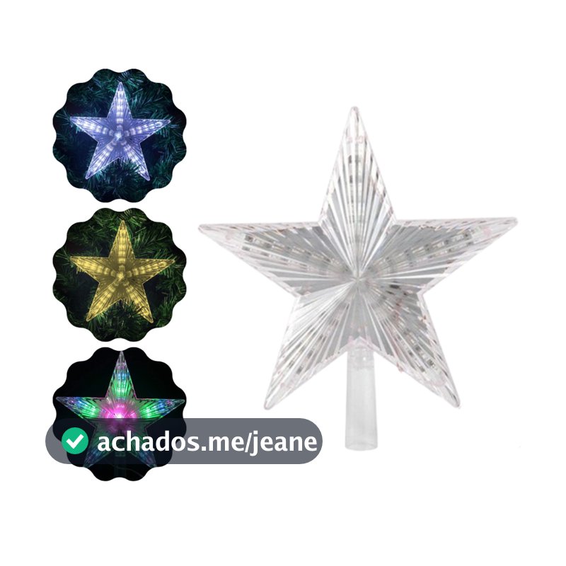 Estrela Ponteira Árvore Natal Colorida Led Pisca Pisca Decoração P/ arvore Enfeite Natalino