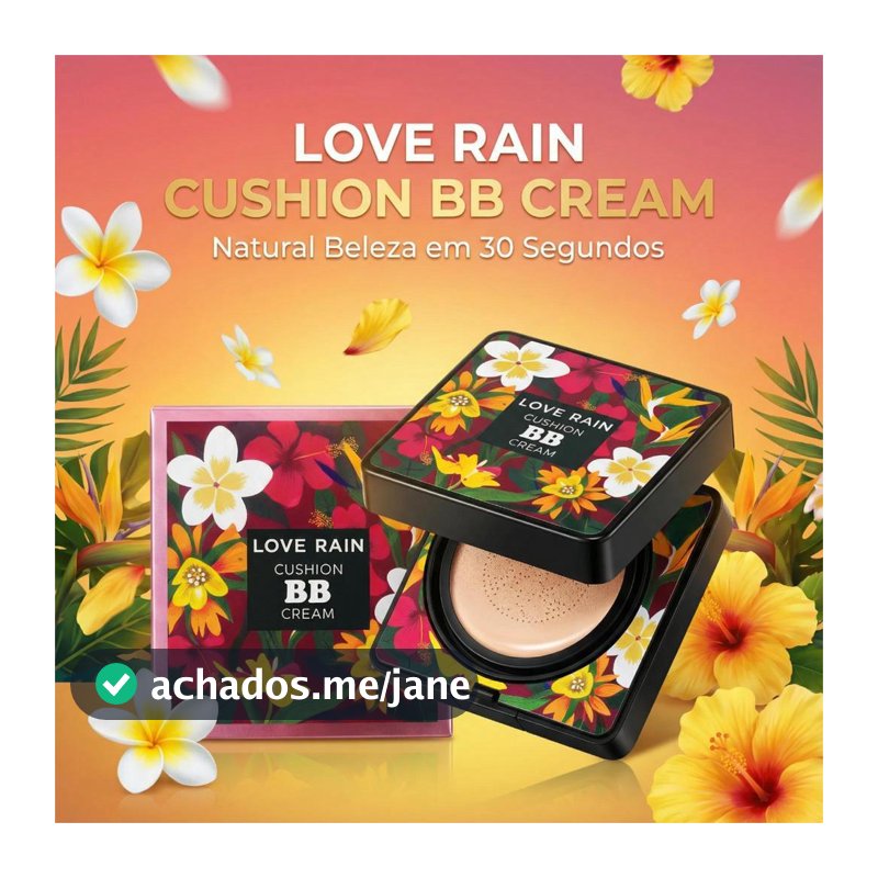 LOVÉ RAIN BB Cream Base e Corretivo com Esponja Cogumelo Clareadora