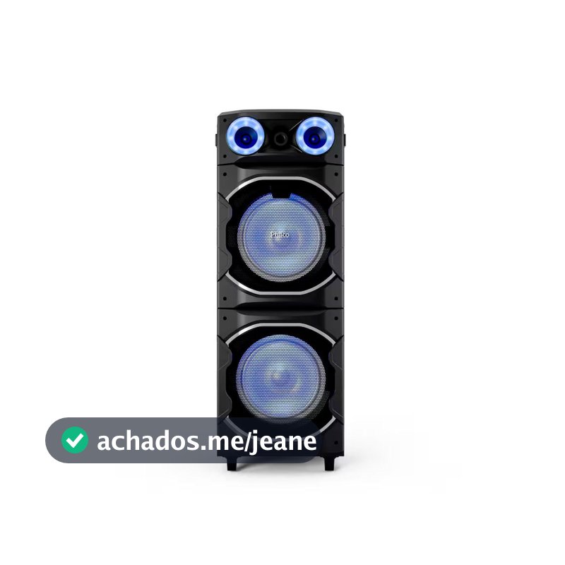 Torre de Som PCX26000 2600W Bluetooth Woofer Duplo 12 Flash Light Philco
