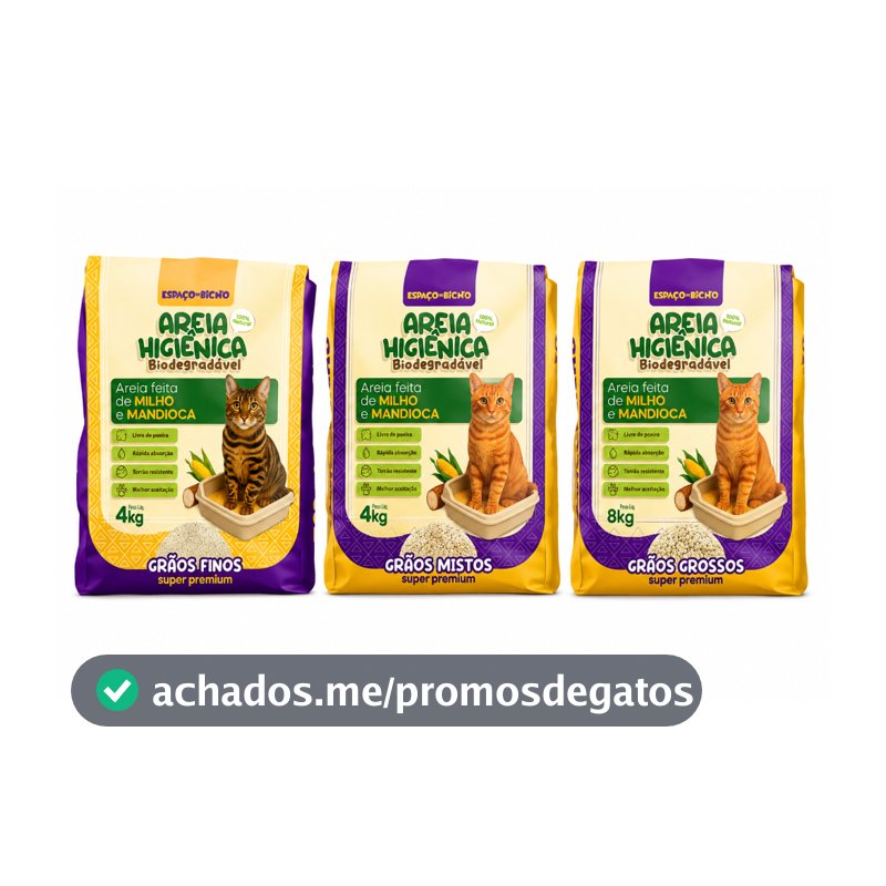 Areia Higiênica Biodegradável Espaço de Bicho 4kg – Milho e Mandioca (100% Natural)