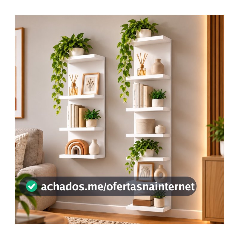 Estante Torre Prateleira Branco 85cm ou 170cm - Sala Quarto Multiuso