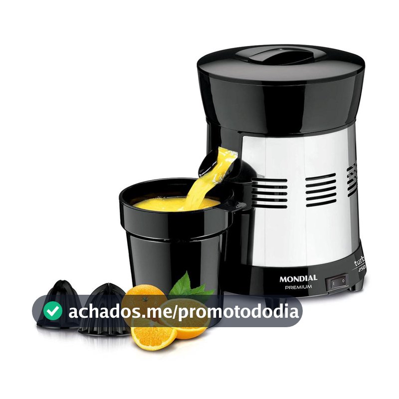 Extrator de Sucos Turbo Premium Mondial Preto e Inox 250W E-10