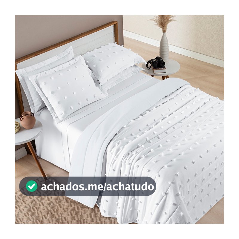 Cobre Leito Poppy Pompom Padrão-Casal/Queen/King 3 Peças 3D Dupla Face| Micropercal 300 fios Ambientale Enxovais