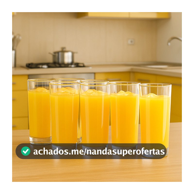 Jogo Copos Vidro 255ml Long Drink Multiuso Flores Orquídeas Cozinha Estampas Diversas Ruvolo