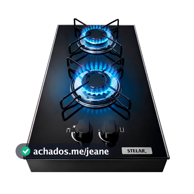 Cooktop De Mesa Portátil A Gás 2 Bocas Euro Preto Stelar