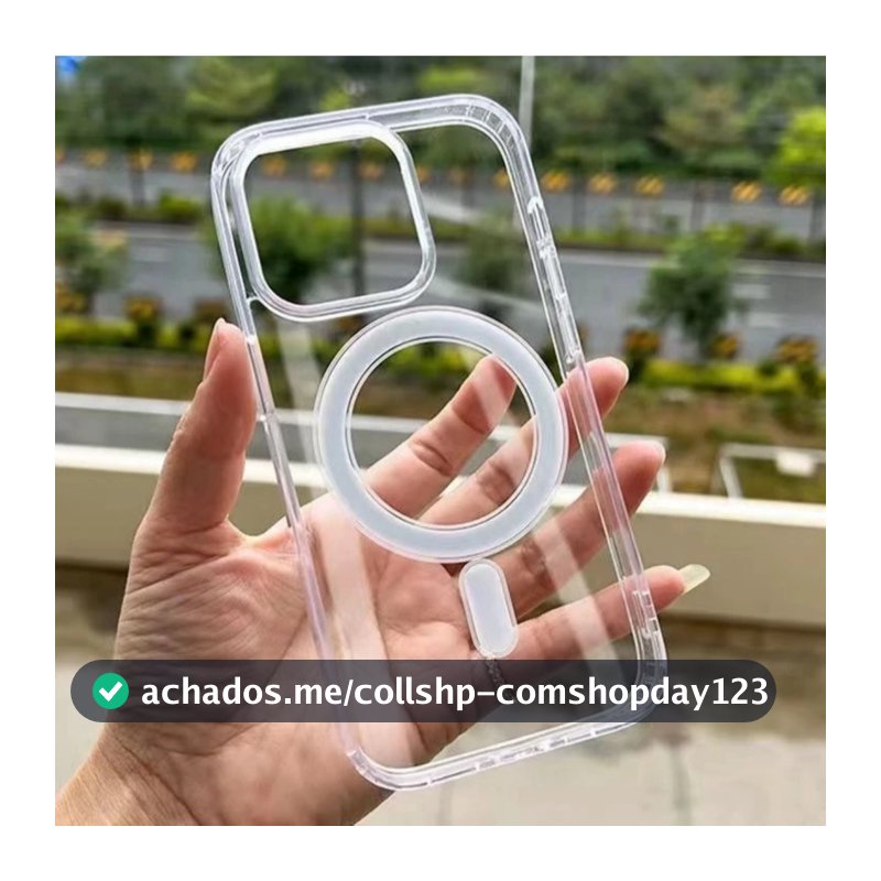 Capa Capinha Para Carregador Sem Fio Transparente Compativel com IPhone 11 12 13 14 15 16 17 Pro / Pro Max
