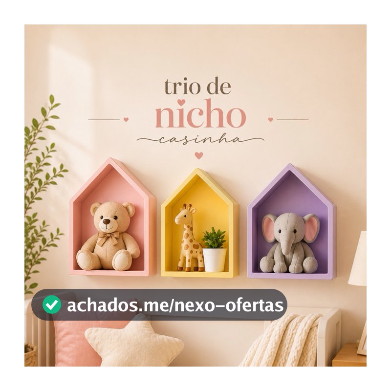 Trio Nicho Casinha Infantil MDF – Decoração Quarto Bebê Luxo