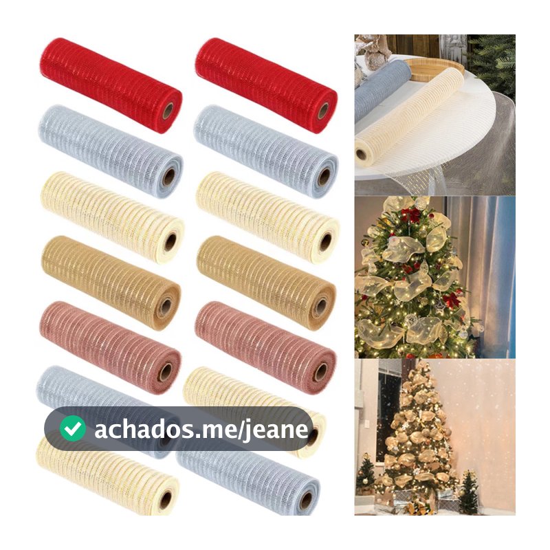 2M Guirlanda De Flores De Natal Tule Malha Rolo DIY Árvore Fita Decoração