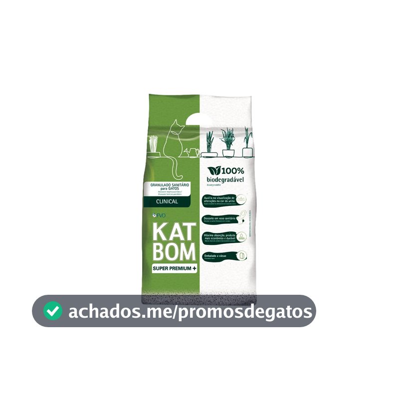 Areia Higiênica Katbom Clinical Biodegradavel Gatos 3kg