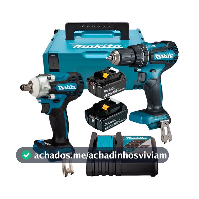 Kit Parafusadeira e Chave de impacto Makita profissional