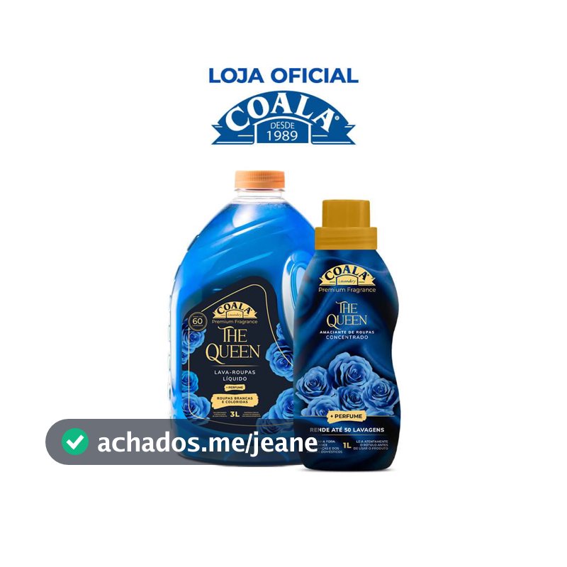 Kit Coala Laundry The Queen - 1 lava Roupas 3L + 1 Amaciante 1L