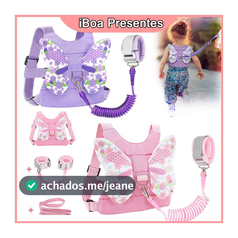 Coleira Infantil Mochila Guia De Segurança Anti Perda Com Cinta Pulseira Guia Para Criança Infantil
