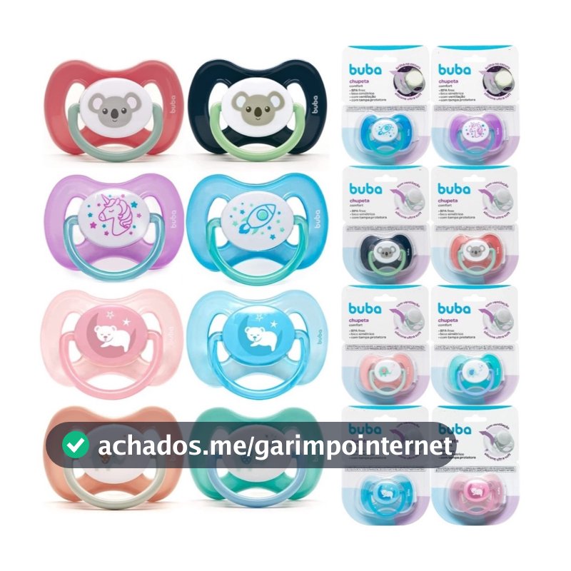 Chupeta Buba Tamanho 1 Comfort Utra Soft Infantil 0 a 6 meses (Varias Variações de Cores)
