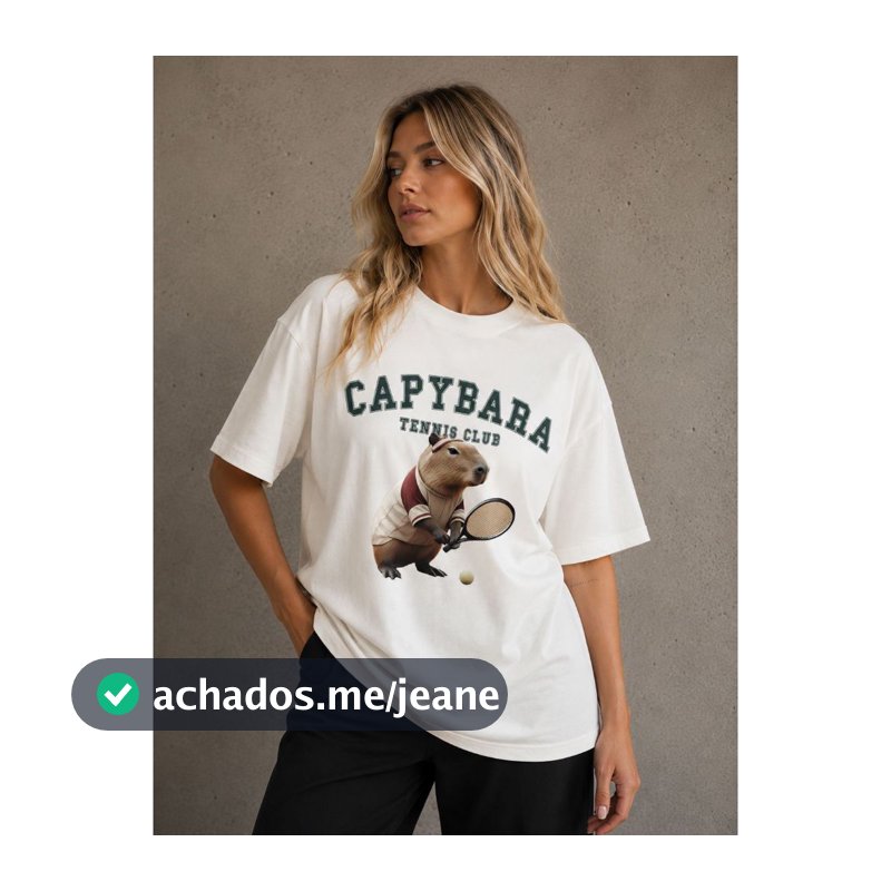 Camiseta Feminina 100% Algodão Premium Blusa Capivara Tênis Esporte Confortável Envio Rápido