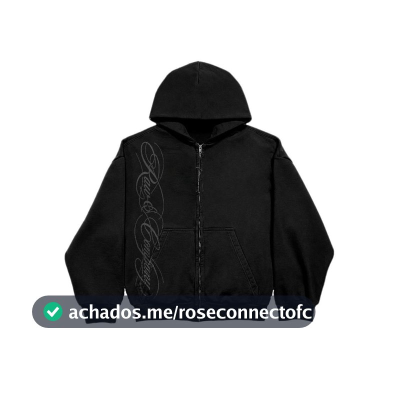 Moletom com Zíper e Capuz Raw Company Cursiva Várias Cores Streetwear Unissex 100% Algodão
