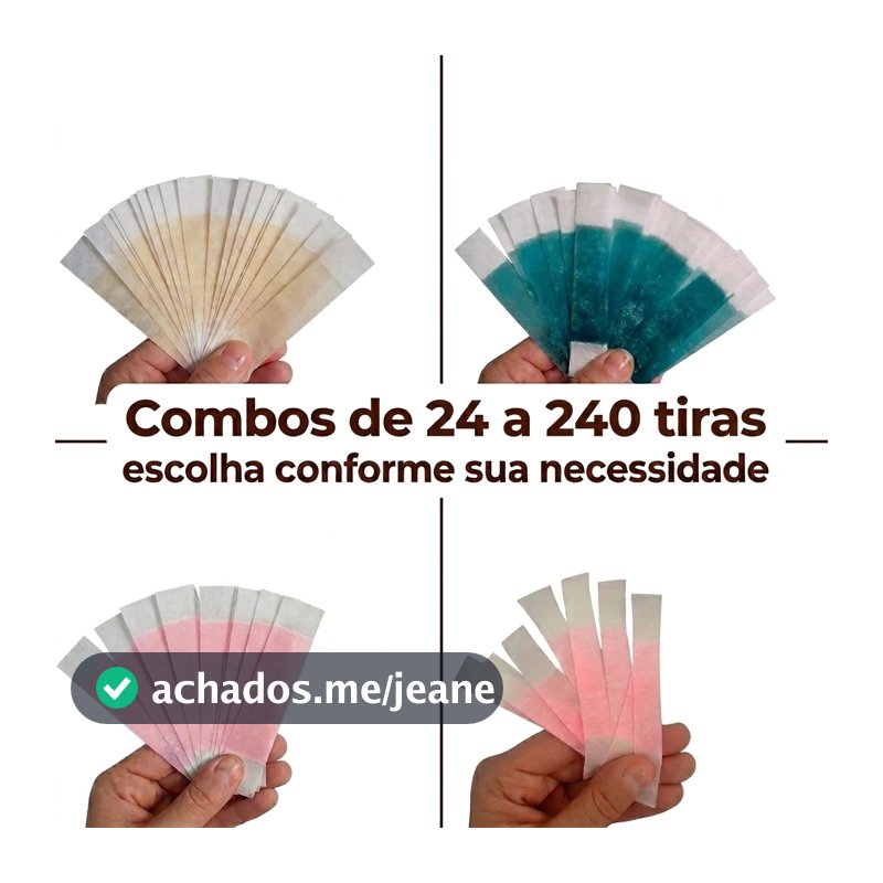Tiras Depilatórias Cera Pronta Design Sobrancelhas Buço Babosa Morango Hortela Mel Tutti Frutti