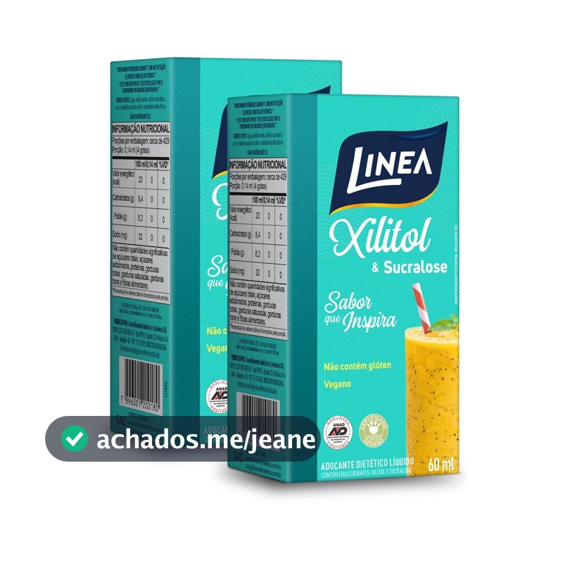 Kit 2 Adoçantes Líquido Xilitol Linea 60ml