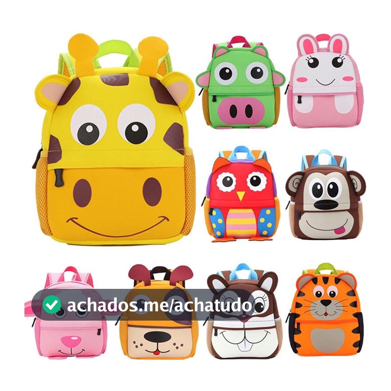 Mochila Escolar Infantil Menino Menina - Animais