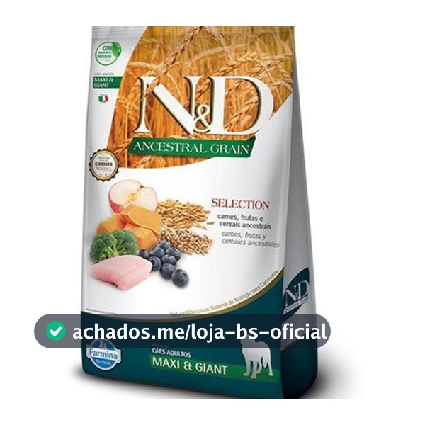 Ração N&d Ancestral Carnes/frutas Cão Adulto Raça Grande 15kg ORIGINAL