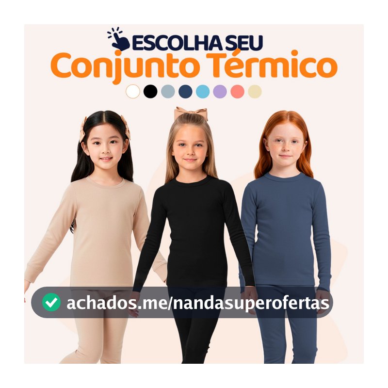 Conjunto Térmico Infantil Menina Kids Blusa e Calça Manga Longa Roupa de Frio Inverno Feminino Agasalho Estampados L08