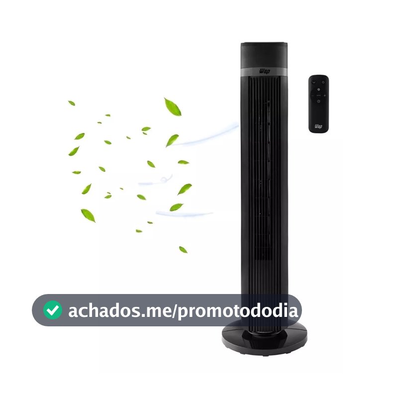 Ventilador Torre Vertical Wap Air Silence De Chão Preto