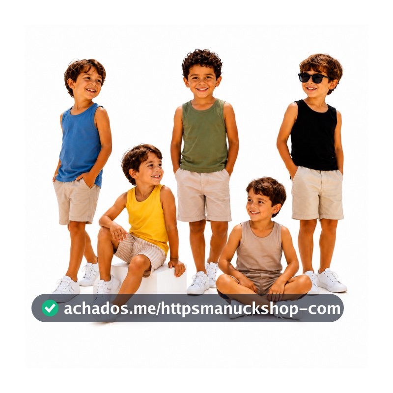 Kit 5 Regatas Infantil Masculina Básica Lisas 100% Algodão Verão 2 à 8 Anos