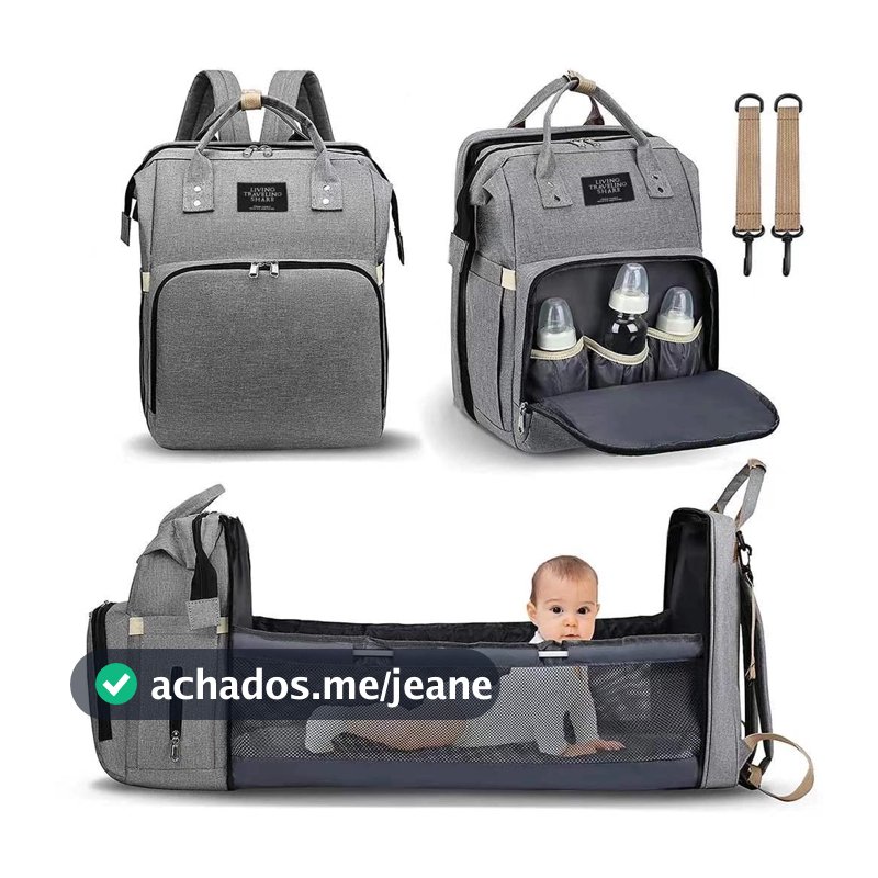 Bolsa de maternidade multifuncional, térmica e impermeável, que se transforma em berço-M002
