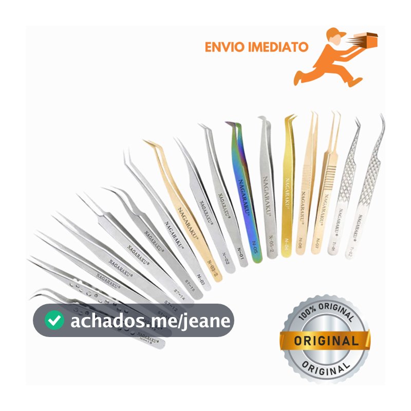 Pinça De Aço Inoxidável NAGARAKU Com Curva Reta Para Extensão De Cílios Envio Imediato