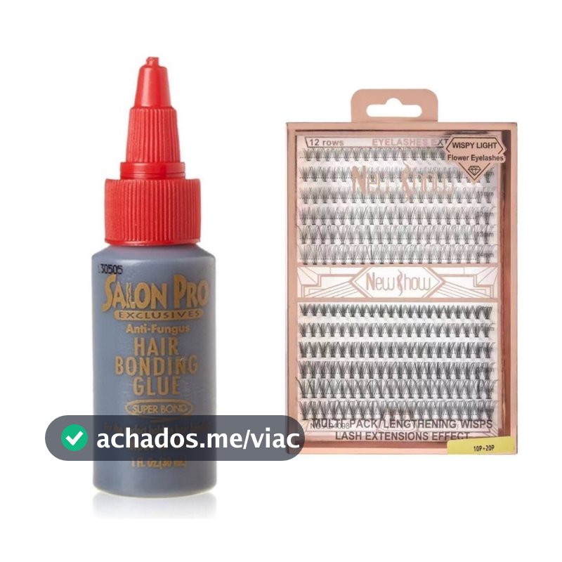 GGUAN Conjunto de Cola 30ml Salon Pro + Caixa Com Cílios postiços 6D MINK NEW SHOW - 240 Tufinhos Sem Nó