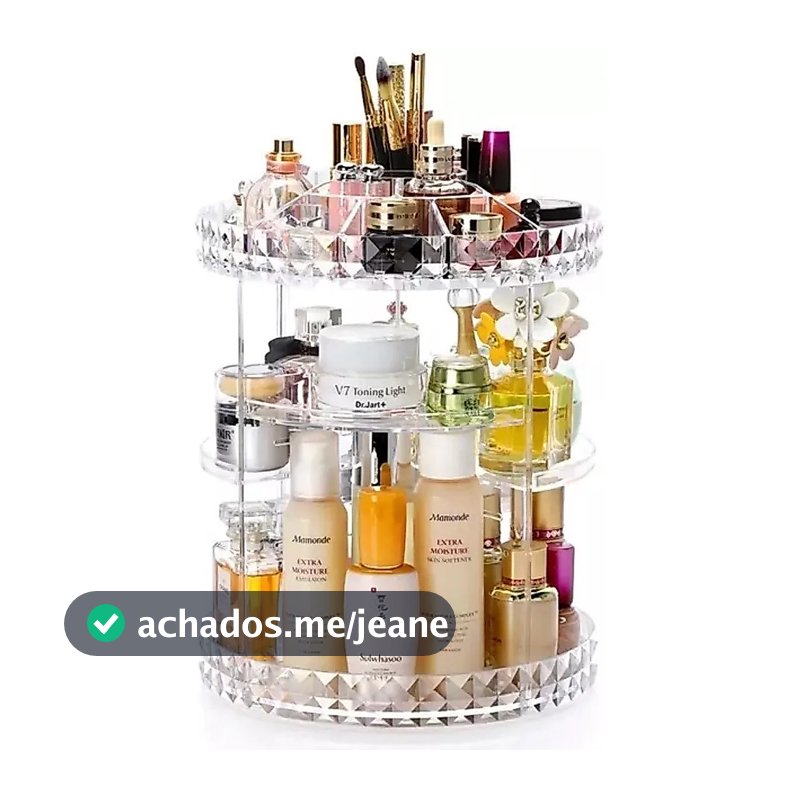 Organizador De Cosmético Maquiagem Acrílico Giratório 360º