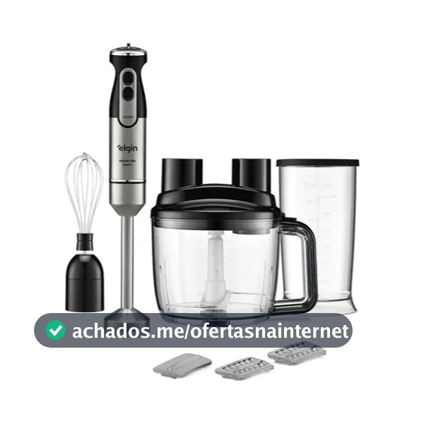 Mixer 5 em 1 Inox 1000W Elgin Processador Fatiador Ralador Triturador Alta Potência