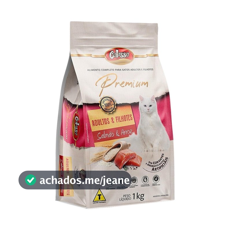 Ração Gatos Adultos E Filhotes Salmão Premium Colosso - 1kg