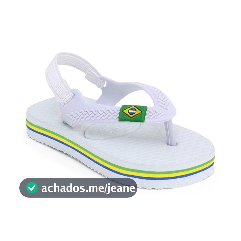 Chinelo De Dedo Bebê Sandália Infantil Elastico Super Macia Leve Confortável Detalhe Bandeira Brasil