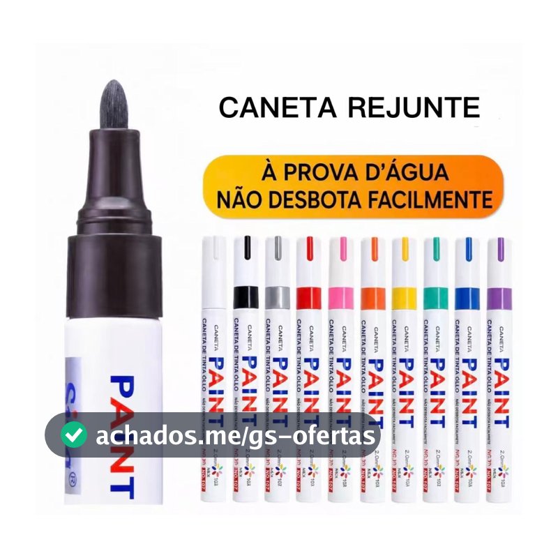 Caneta Paint Original Reparadora Pintura Automotiva Permanente Tira Riscos Carro Moto Retoque de Placa Tênis Pneus