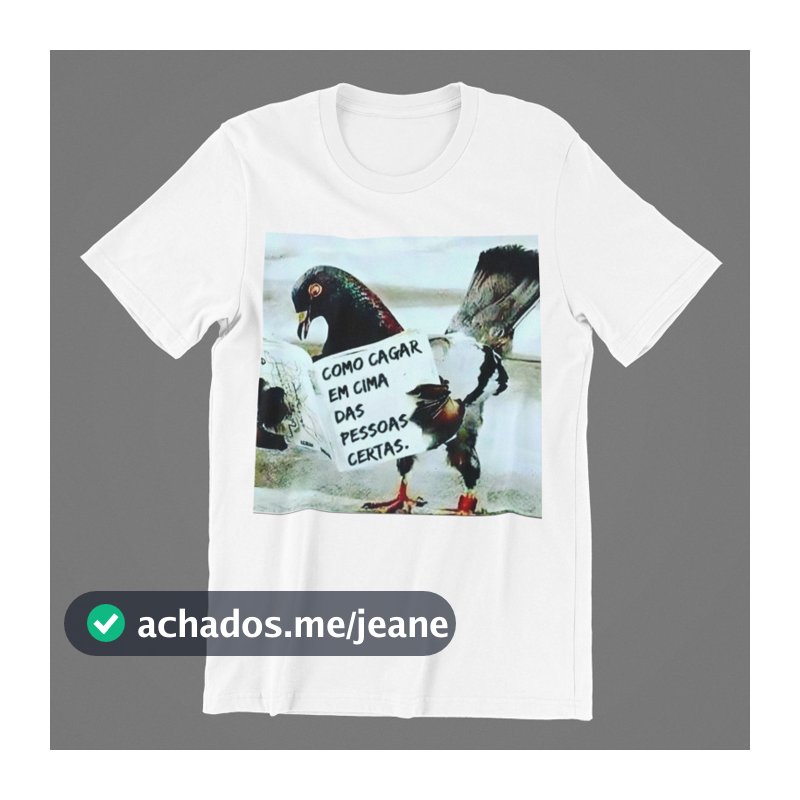 Camiseta Masculina Pombo Camiseta Estampada Camiseta 100% Algodão Memes