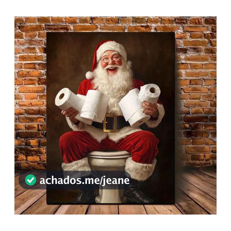 Quadro papai noel engraçado decoração Natal decoração para banheiro Natal 2025 ceia natalina