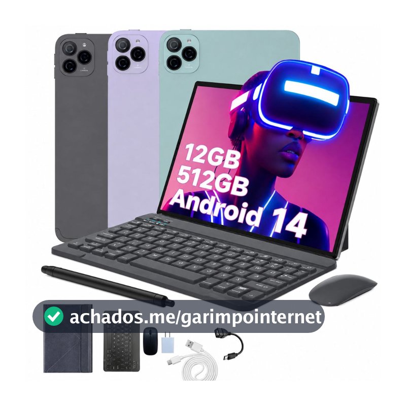 2026 Tablet GS Pad 10 PRO mouse teclado 12GB RAM 512GB ROM Android13 com case 10,1 polegadas câmera 32MP
